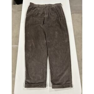 Brooks Brothers Elliot Corduroy Pants Mens 36x32 Brown Chino Cuffed Pleated EUC
